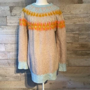Anthropologie Sleeping on snow women’s long oversized Nordic style sweater small - Bild 1 von 9