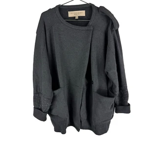 Burberry Men’s Oversize Cardigan Sweater Jacket Gray Sz L - Picture 1 of 8