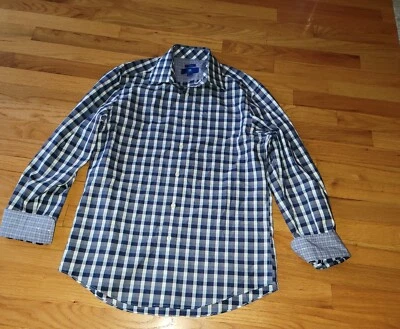 NWOT Egara Mens Blue Non Iron Cotton Long Sleeve Dress Shirt Size M  - Image 1 of 3