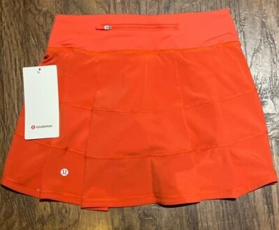 NOVA Saia Feminina Lululemon Pace Rival Cintura Média Alta Quente Coral Tamanho 2 - Imagem 1 de 4