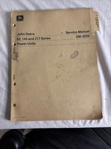John Deere 92, 145, And 217 Series Power Units Service Manual SM-2026 - Picture 1 of 3