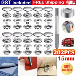 202X Snap Fastener Press Studs Cap Button Boat Canvas Marine Stainless Steel - Picture 1 of 18