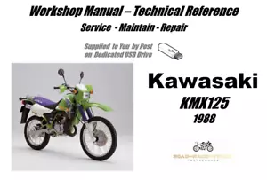 Kawasaki KMX125 KMX 125 Service Repair Workshop Manual USB 1988 - Picture 1 of 7