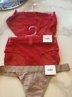 DKNY. 2 Red Briefs 1 Nude Thong 30 For Three All Medium