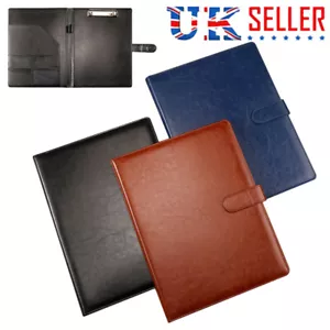 A4 Clipboard Folder PU Leather A4 File Folder Business Document Manager Clip NEW - Picture 1 of 19