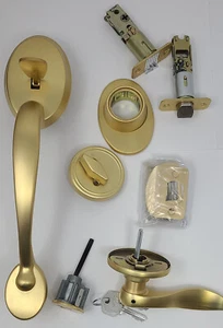 Design House Pro Series COVENTRY SPRINGDALE TÜRGRIFFSET 728915 Satin Gold - Bild 1 von 8