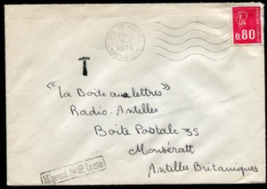 MARTINICA (23724): 1975 Ste Marie cancela en portada Missent to St. Lucia - Imagen 1 de 1