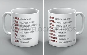 Gute Grammatik Tasse Becher Rechtschreibung Wörter Englisch Lehrer Unterricht Schule lustig Witz - Bild 1 von 3