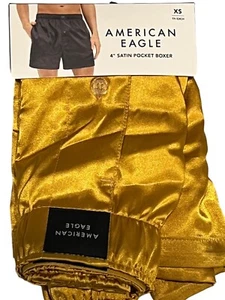 NWT AMERICAN EAGLE Satin Pocket Boxer Sz XS-M-XL Gold Yellow #76 - Picture 1 of 3
