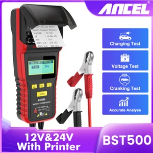 ANCEL BST500 Battery Tester with Printer 12V/24V Car Load Charging Cranking Test - Foto 1 di 7