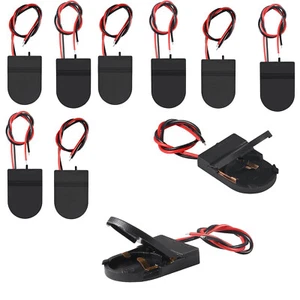 10 Stück CR2032 3V Knopfzelle Batterie Halter Gehäuse Box Ein Aus Schalter Draht Blei - Bild 1 von 9