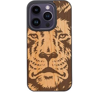 Löwengesicht für iPhone 15 Pro Plus 14 13 12 Holz Stoßfest Handyhülle Magsafe - Bild 1 von 9