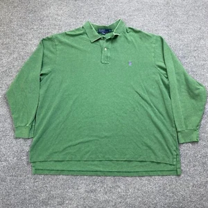Polo Ralph Lauren cotone manica lunga polo taglia 3XB verde grande - Foto 1 di 6