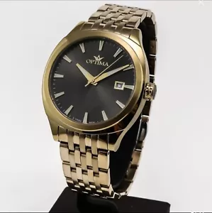 Optima • Swiss Watch • Stainless Steel & PVD Gold Quartz • 41mm • 5ATM • OSM485 - Picture 1 of 11