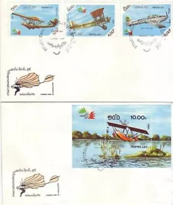 Laos - Aeroplanes through Time (2no. PO FDC's) 1985 - Picture 1 of 1