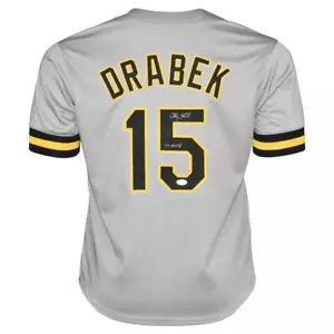 Doug Drabek Signed 90 NL CY Inscription Pittsburgh Grey Baseball Jersey (JSA) - Picture 1 of 3