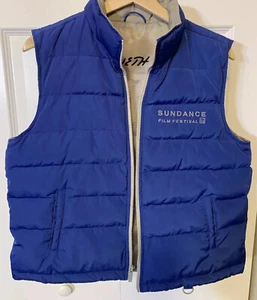 KENNETH COLE Vest MEN'S Sz L Blue Down Blend Filling Sundance Film Festival Rare - Picture 1 of 9