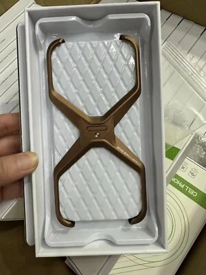 Aluminum Metal Removable X Type Rimless Case For iPhone 17 16 15 14  13 Pro Max - Image 1 of 4