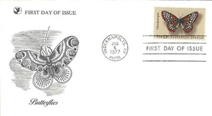 STAMP US SCOTT 1713 "Checkerspot" 13 CENT 1977 FDC WITH ART-Butterfly - Picture 1 of 1