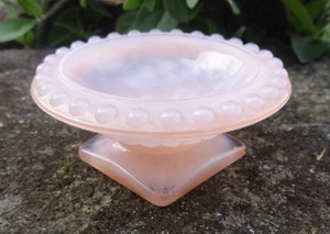 Toskanischer rosa Glassockel offen Salz Dip, Keller, Schale! - Bild 1 von 4