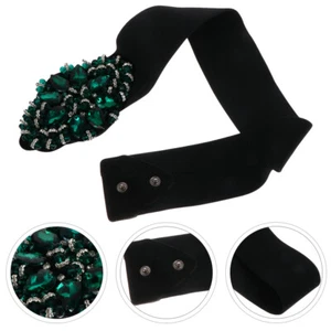 Woman Cummerbund Broad Elastic Belt Rhinestone Elastic Belt Woman Waist Belt - Zdjęcie 1 z 12