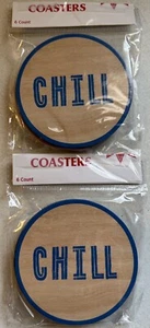 4" Chill Cardboard Coasters for Spring and Summer - 2 Packs of 6 Coasters NEW - Picture 1 of 5