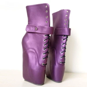 18cm Wedge Heel Womens Lace Up Ballet Ankle Boots Mens Nightclub Plus Size 36-46 - Picture 1 of 26