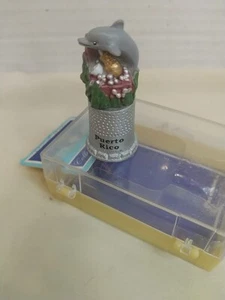 Vintage Puerto Rico Souvenir Sammlerstück Nähen Fingerhut - Delfin - Bild 1 von 8