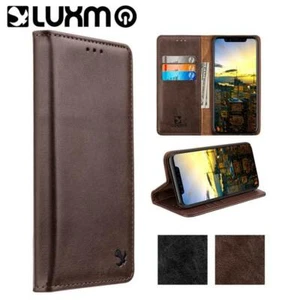 Luxmo Wallet Case Magnetic PU Leather Flip for Samsung Glaxy S8 Plus - Brown - Picture 1 of 5