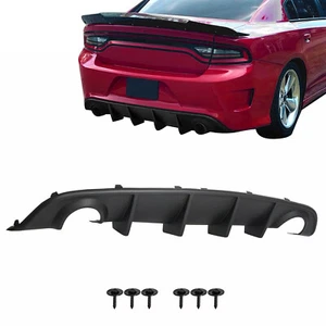 Matte Black Rear Diffuser Bumper Valance Lip PP For Dodge Charger SRT 2015-2023 - Picture 1 of 19