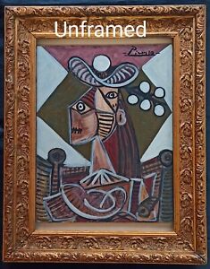 Pablo Picasso 1881-1973 Oil Painting on Wood Hand Signed,NO STAMPA