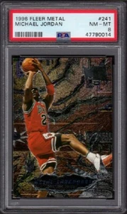 1996-97 Michael Jordan Fleer Metal Basketball Card #241 Graded PSA 8 (NM-MT) - Bild 1 von 2