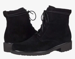 Munro Finnley Black Suede Lace Up Bootie/Boots New Size 9.5 - Picture 1 of 12