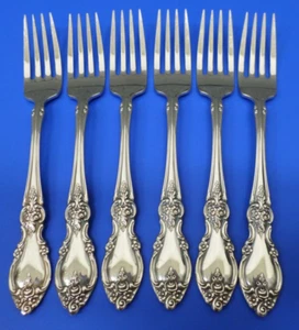 6 - Oneida Community LOUISIANA Glossy Stainless Flatware 7 1/4" DINNER FORKS - Picture 1 of 8