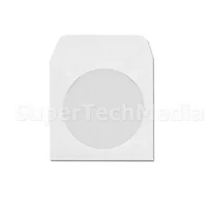 100 CD DVD White Paper Sleeves with Flap & Clear Window, Ship From USA - Picture 1 of 1