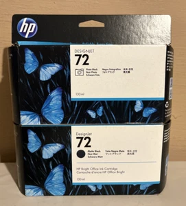 HP 72 Matte Black C9403A & Photo Black C9370A Inks Ex 2021 2022 Sealed New Box - Photo 1/4
