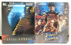 Mortal Kombat 2021 4K+Blu-ray & Street Fighter (1994, Blu-ray) 2x STEELBOOKS - Picture 1 of 10