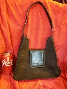 TIFFANY & FRED Paris Brown Suede Shoulder Slouch Bag Handbag Made in France - Picture 1 of 12