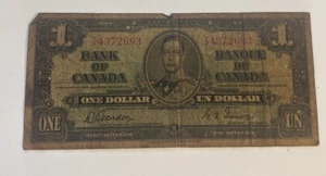 1937 - Canadá - Ottawa - $1 - Banco de Canadá 🇨🇦 Billete del Banco Mundial de Papel - Imagen 1 de 20