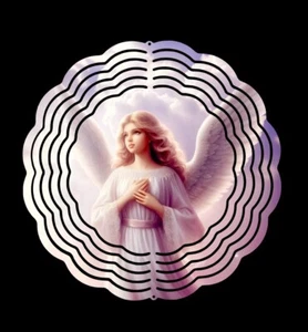 8" personalisierte Engel Erinnerung Denkmal Wind Spinner mit Namen & Datum - Bild 1 von 6