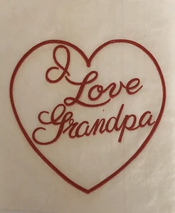 Original Vintage I Love Grandpa Mini Iron On Transfer - Picture 1 of 1