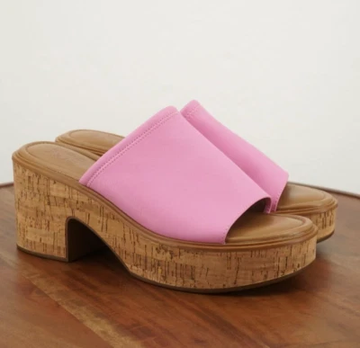 Naturalizer Womens Cassie Platform Slide Sandals Size 10 M Faux Leather Pink - Image 1 of 4