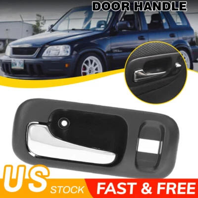 Для 1997-2001 Honda CRV LH передняя внутренняя дверная ручка темно / глубокий серый хром новый - Изображение 1 из 4