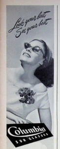 1948 Columbia Sun Glasses Vintage 1940s Print Ad Sea Shell See & Look Your Best - Picture 1 of 2