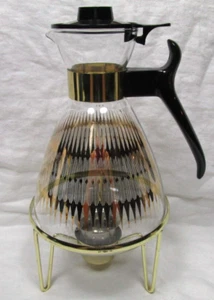 MCM coffee carafe/pot w/warmer stand Gold tone diamond pattern - Picture 1 of 12
