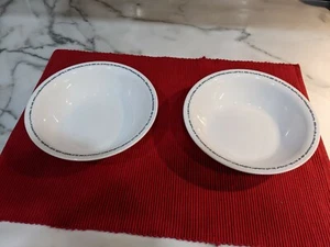 CORELLE Coupe Soup Bowls 7 1/4" "Blue Hearts" (2) - Picture 1 of 11