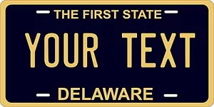 Delaware Blue Personalized Custom License Plate Car Motorcycle Bike - Picture 1 of 2