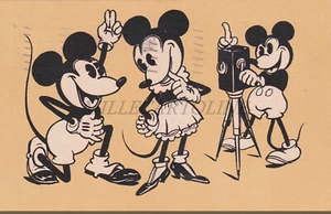 WALT DISNEY - Mickey und Minnie Mouse machen ein Foto, Postkarte W. Hagelberg - Bild 1 von 2
