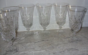 Spiegelau Germany Bargello Clear Cut Glass 6 Iced Tea Glasses Goblets HTF VGC - Picture 1 of 8