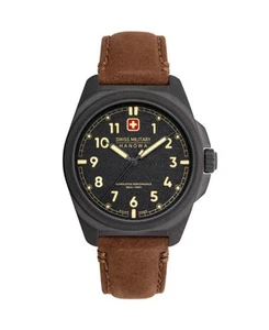 SWISS MILITARY HANOWA Men Analog Quartz Casual Watch Classic Dress Black Dial Wa - Picture 1 of 7